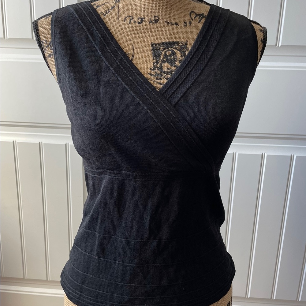 Ann Taylor Loft black shell and Cardigan - Picture 2 of 3